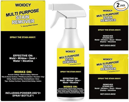 2-Pack Multi-Purpose Stain Remover, All Purpose Cleaner Spray for Water Marks, Yellowing, Soot & Residue, Indoor & Outdoor Hard Surfaces
