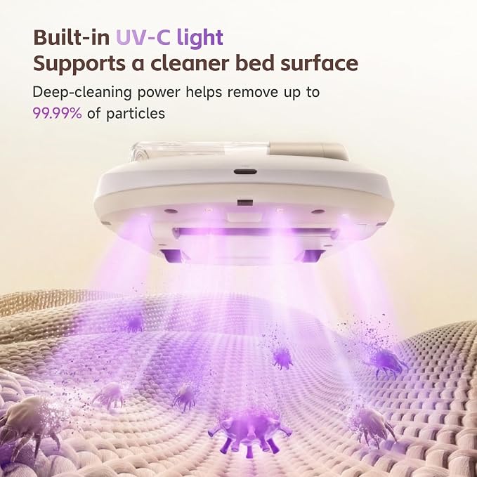 CREATULIZE X1 Robot Bed Vacuum, Automatic Mattress Vacuum Cleaner with Intelligent Path Planning, UV-C Light, HEPA Filter, One-Click 100% Dust & Pet Hair Removal for Bed, Mattress, Sofa, Carpet
