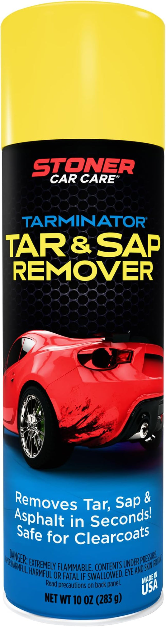 Stoner Car Care 91154 Tarminator Tar, Sap, and Asphalt Remover – Fast Acting Tar and Sap Remover for Cars – Clear Coat Safe Auto Cleaner for Paint, Chrome and Wheels – 10 oz