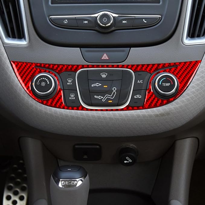 Real Carbon Fiber Trim for Chevy Malibu 9th Gen Accessories | for 2016-2024 A/C Control Central Console Panel Sticker Interior Thick Overlay Decal