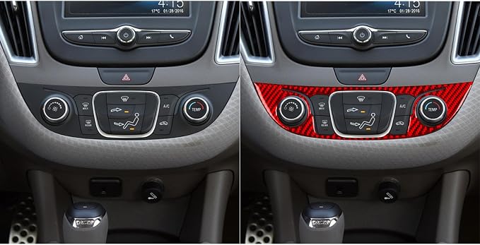 Real Carbon Fiber Trim for Chevy Malibu 9th Gen Accessories | for 2016-2024 A/C Control Central Console Panel Sticker Interior Thick Overlay Decal