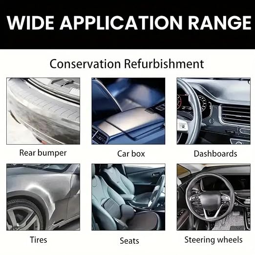 Trim Restorer Automotive 50g Long-Lasting Quick Paste with Sponge | Vehicles Scratch Remover for Interior Leather Dashboard Boat Truck Convertible Garage Home Underseat Maintenance Care