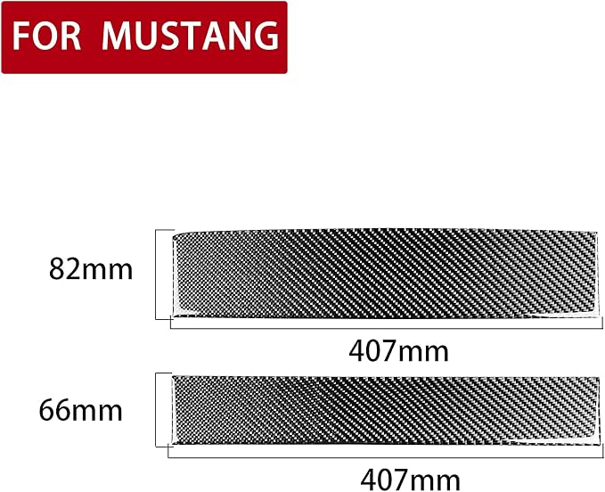 Real Carbon Fiber Trim for Ford Mustang GT Shelby Accessories | for 2005 2006 2007 2008 2009，Passenger Decor Console Cover Strip，Thick Overlay Sticker Decal