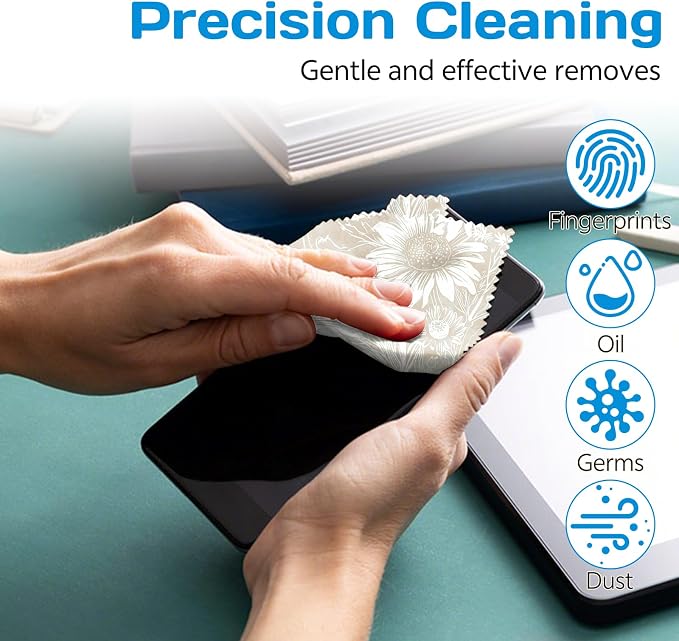 6 PCS Glasses Cleaning Cloth Eyeglass Lens Cleaning Cloth Eyeglasses Wipes Microfiber Reusable Soft for Phone Screens Camera Unisex Women Girls Cute Aesthetic (6.3"x6.3")-Floral