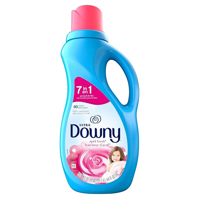 Downy 2 in 1 Liquid Fabric Softener, April Fresh, 44 fl oz, 60 Loads, Fabric Conditioner Liquid Provides Softness and Freshness for Fabrics