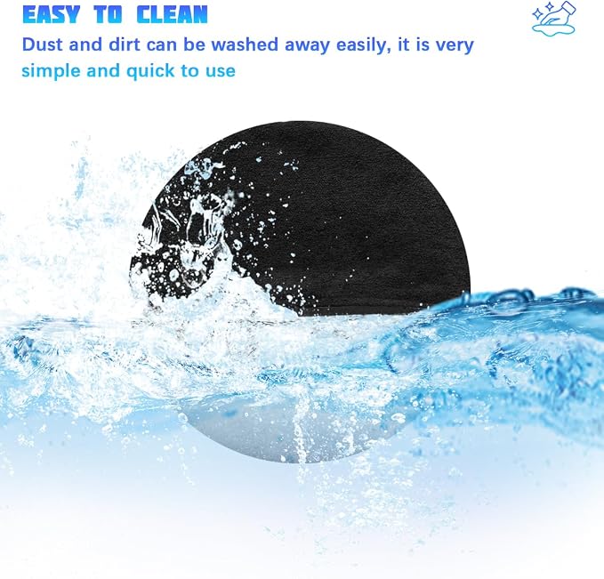 Car Screen Cleaner, Microfiber Cloth Vehicle Touchscreen Cleaning Wipes, Foldable Automotive Interior Cleaning Pad Accessory for Dashboard LCD Display, Universal for Truck SUV RV (Round/Black)