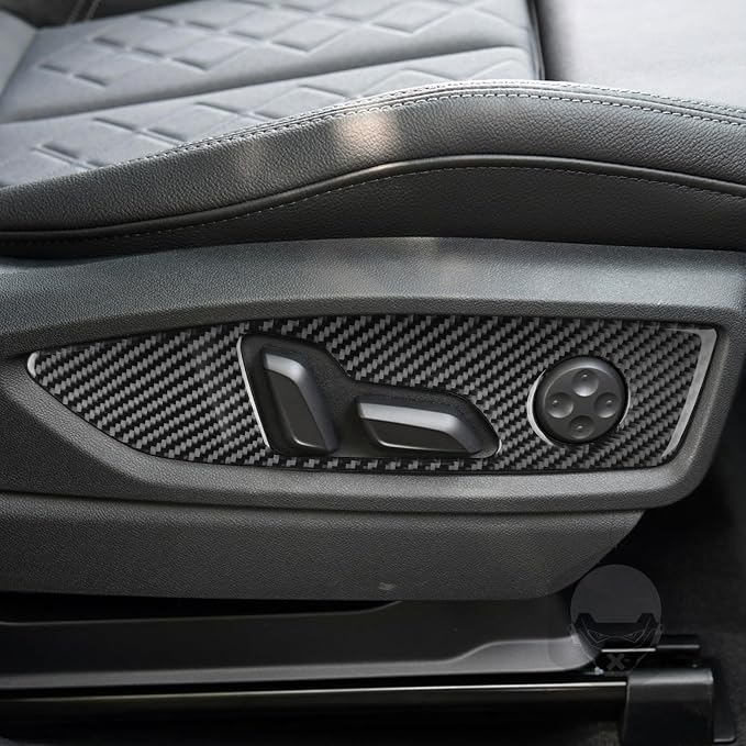 Real Carbon Fiber Trim for Audi 80A Q5 Accessories | for SQ5 2018-2025 Dash Seat Adjustment Button Panel Frame Cover Sticker Interior Thick Overlay Decal