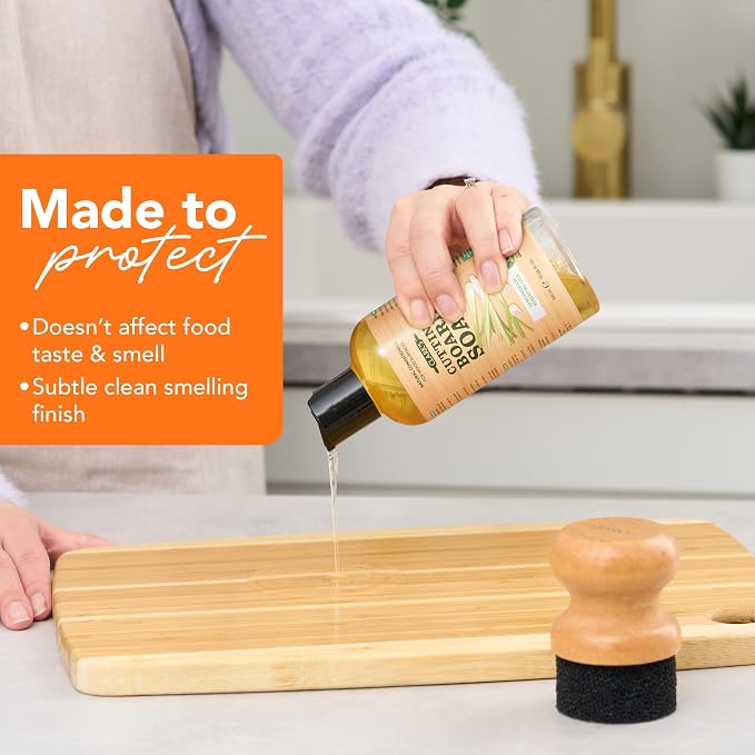 CLARK'S Cutting Board Organic Soap - Enriched with Lemongrass Extracts - Cleaner for Kitchen Countertops, Butcher Blocks, Bamboo, Wooden Bowls and Utensils - Cleans and Restores Wood - Food Safe