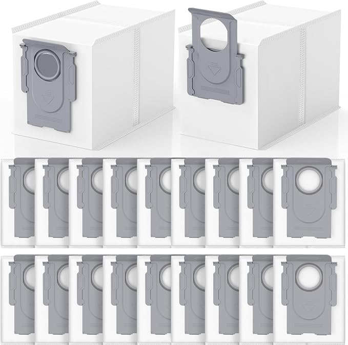 20 Pack QRevo Dust Bags Replacement for Roborock QV 35A, Qrevo S5V, Saros 10/10R, Z70, Curv/Curvx, Q Revo S/Pro/Plus/MaxV/Edge/ S5X/ S5A, S8 MaxV/Max Ultra Robot Vacuum Cleaner