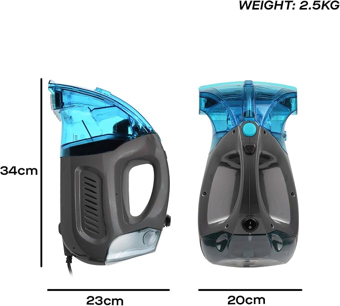 Hausmeister Hydroflex Carpet Cleaner Machine, Upholstery Cleaner Machine for Couch, Car Seats & Pet Stains, 500W Powerful Handheld Deep Cleaner with 3 Brush Heads (Machine + 0 solution)