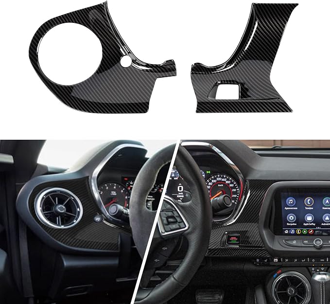 Carbon Fiber Center Console Dashboard Panel Cover Trim Kit Fit for 2016-2023 Chevrolet Chevy Camaro