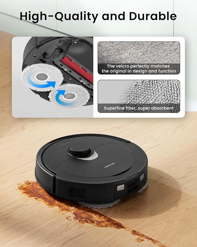 12Pcs Microfiber Mop Cloth Pad for Roborock Q Revo,Qrevo S,Qrevo Pro,Qrevo Master,Qrevo MaxV,QV35A,QV 35S,Qrevo S5V,Qrevo Edge S5A,Qrevo Curv,Saros 10R Robot Vacuum, Washable Mopping Cloth Accessories