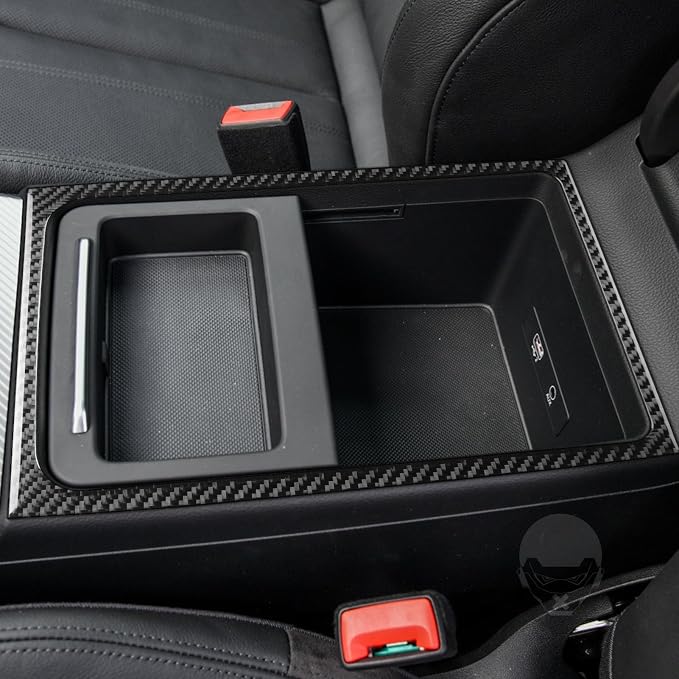 Real Carbon Fiber Trim for Audi 80A Q5 Accessories | for SQ5 2018-2025 Dash Center Console Organizer Armrest Stroage Box Frame Cover Sticker Interior Thick Overlay Decal