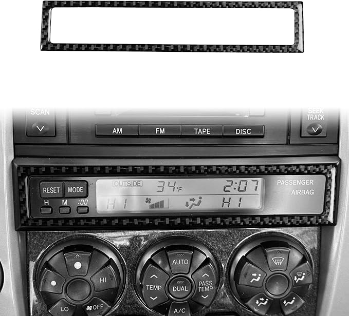 Interior Trim Stickers Fit for Toyota 4Runner 2003-2009 Carbon Fiber | for 4 Runner N210 SR5 Sport Limited 2003-2009|Central Console Radio Panel|Thick Overlay|Anti-scratch