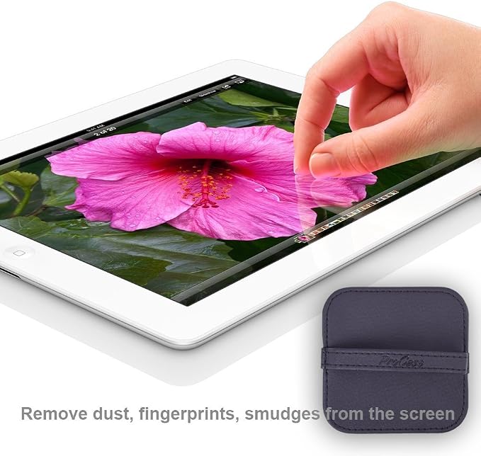 ProCase 4 Pack Screen Cleaning Pad, Elastic Strap Soft Cloth Wipes Screen Cleaner for iPad, iPhone, MacBook, Tablets, Laptop, Cellphone, Computer, Camera, TV Screen -Color Mixed | Soft Reusable Cleaning Pads Remove Dust and Smudges from Tablets, Laptop...