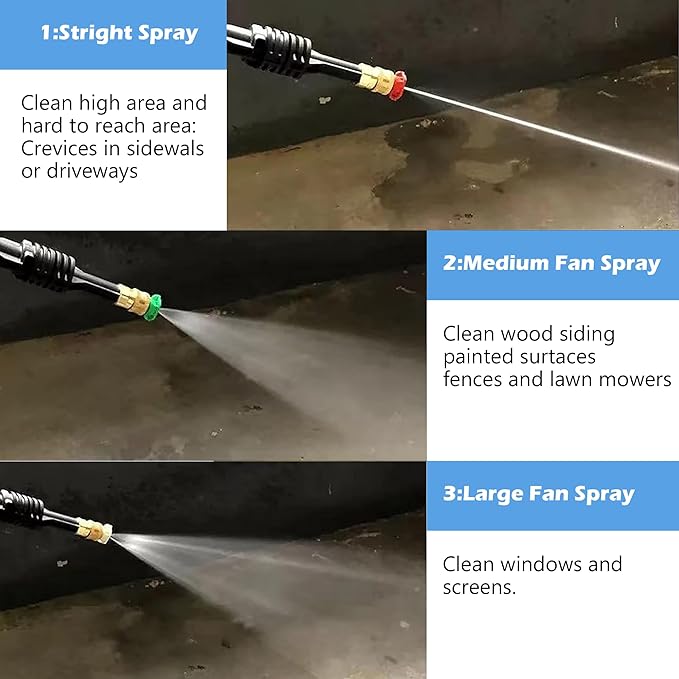 Hourleey Pressure Washer Tips, Pressure Washer Nozzle Tip with Holder, 7 Nozzle Tips, 1/4 Inch Quick Connect, 4000 PSI