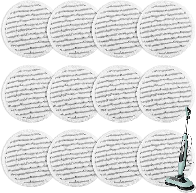 12 Pack Steam Mop Replacement Pads for Shark Steam & Scrub Steam Mop S8001 S8201 S7001 S7201 S7000AMZ Steam and Scrub Mop Pads Repeatedly Washed for All Floors Cleaning