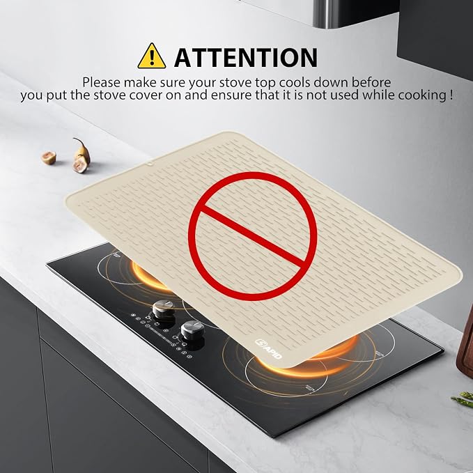Extra Large 30 x 24 Inch Silicone Dish Drying Mat for Dish Drying Rack , Easy Clean Silicone Drying Mat for Kitchen Counter , Non-Slip Dish Drain Mat , Heat Resistant Silicon Dish Mat, Beige, SAPID