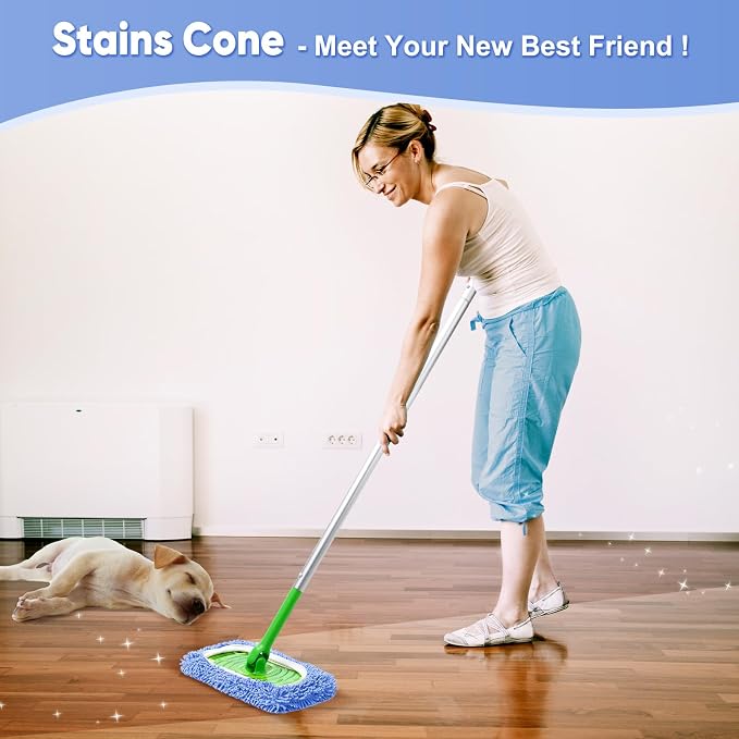 6-Pack Reusable Microfiber Mop Pads Compatible with Swiffer Sweeper, Dry & Wet Sweeping Cloths - Washable Wet Pads Refill for Multi-Surface/Hardwood Floor Cleaning -Blue