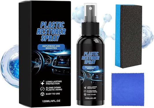 Car Interior Cleaner Coating Polishing Repair | 120ml Trim Restorer Dust Spray for Automotive Truck SUV Sedan Exterior Bumper Door Panels Dashboard Seat