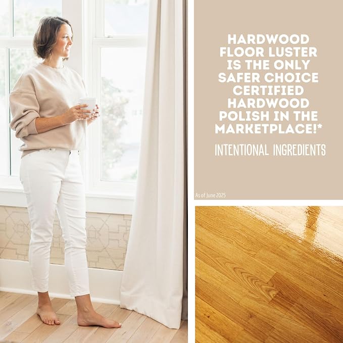 Quick Shine Hardwood Floor Luster 64 oz-2 Pk, Natural Looking Shine | Plant Derived Carnauba Polish, Renew & Protect, Streak & Haze Free, Non-slip, pH Neutral, No PFAS, EPA Safer Choice