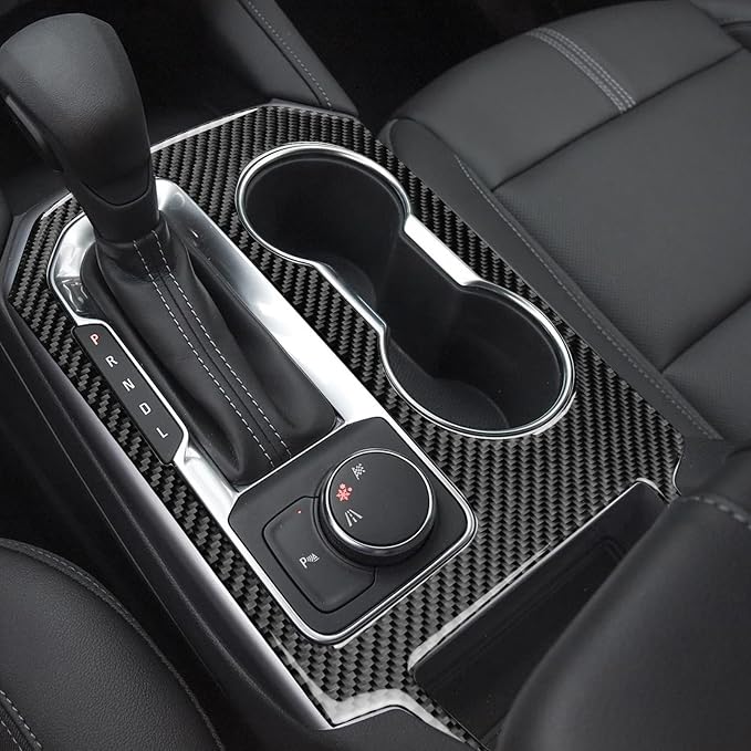 Gear Shifter Panel Trim Fit for Chevy Blazer 2019-2025 Carbon Fiber | for L/LT/RS/Premier 2019 2020 2021 2022 2023 2024 2025|Interior Decals Stickers Center Control Accessories|Thick Overlay