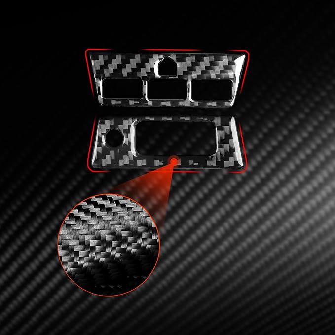 Real Carbon Fiber Trim for Honda Accord Accessories | for 2003 2004 2005 2006 2007，Reading Light Switch Button Panel，Interior Dash Panel，Thick Overlay Sticker Decal