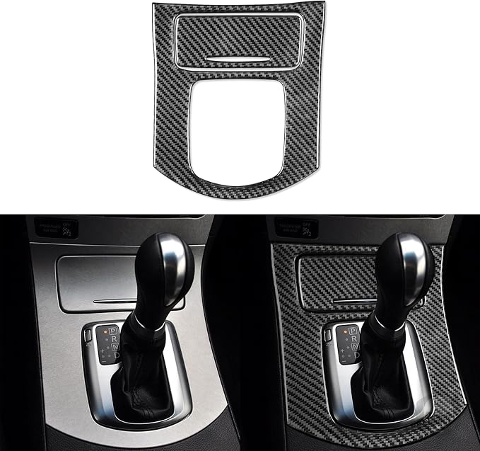 Real Carbon Fiber Trim for Infiniti Accessories | for G35 G37 X 2007 2008 2009 2010 Sedan Coupe Convertible Center Console Gear Shift Panel Interior Thick Overlay Decal