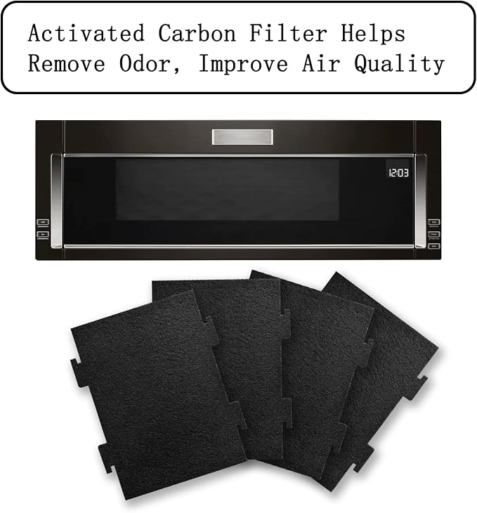 8 Pack Activated Charcoal Air Filters Compatible with Whirlpool Over-The-Range Microwaves, for Over The Range Microwave Hood Models YKMLS311, YWML55011, WML75011