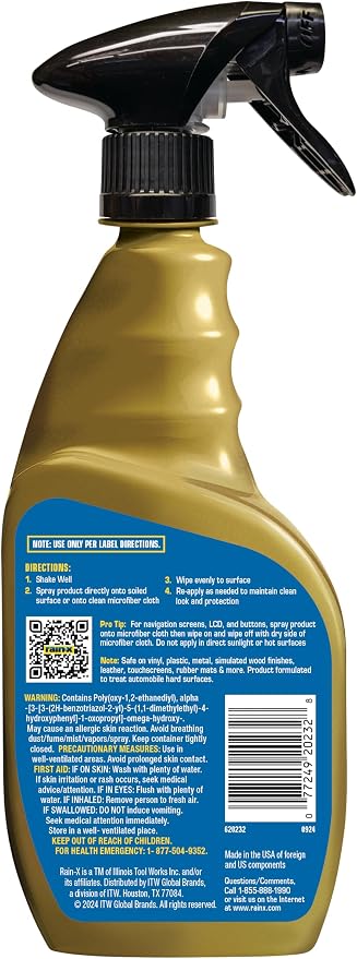 Rain-X 620232SRP All-Interior Cleaner Protectant & Repellent for Car Interiors, Cleans + Repels Liquid Spills & Dust without Residue, Cherry Scent 16 Fl Oz.