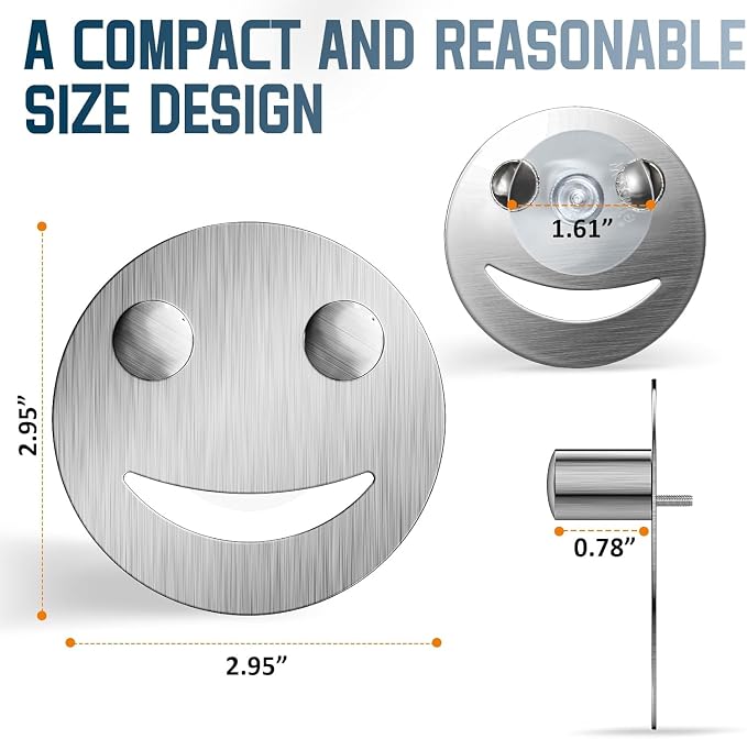 Yoshiky 3 Pack Stainless Steel Smiley Face Dish Sponge Holder, Silver Sink Caddy Organizer Storage with Suction Cup for Kitchen, Kitchen Accessories Decor Scrubber-Silver