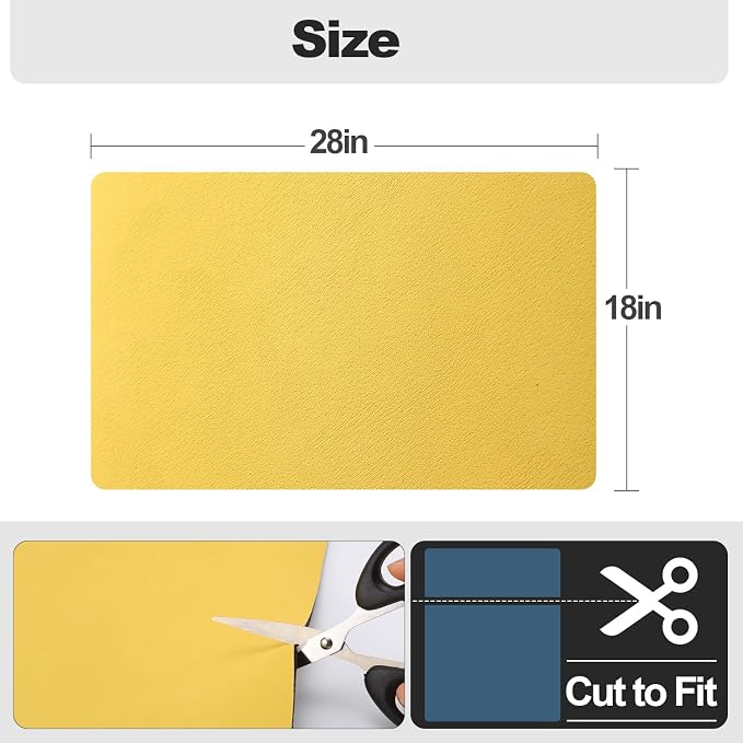 Ecotrim - Dish Drying Mat for Kitchen Counter | Coffee Bar Mat for Countertops | Heat Resistant Drainer Mat with Non-slip Rubber Backed | Hide Stain Kitchen Absorbent Draining Mat | Yellow 18"x28"