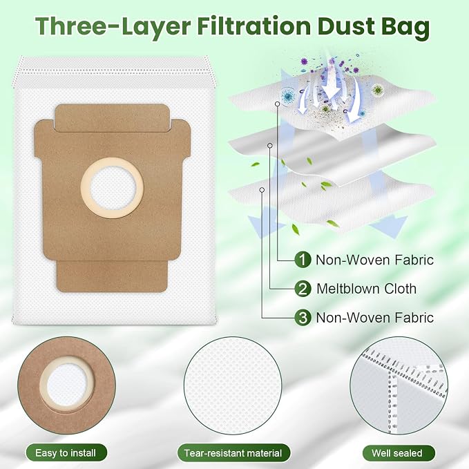 19 Pcs Accessories Kit Compatible with iRobot Roomba Max 705 / Plus 504 Vac | Include 2 Main Brushes, 6 Dust Bags, 4 Filters, 6 Side Brushes, 1 Cleaning Tool, Robot Vacuum Replacement Parts