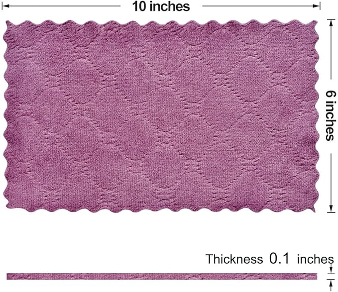 OstWony 12PCS Kitchen Towels Dish Cloths, Reusable Cleaning Rags 10x6in | Kitchen Towels Dish Towels,Multipurpose Reusable Dish Cloths,Highly Absorbent,Double-Sided Microfiber Cleaning Rag