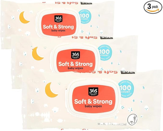 365 by Whole Foods Market, Refill Baby Wipes, 100 Count (Pack of 3)