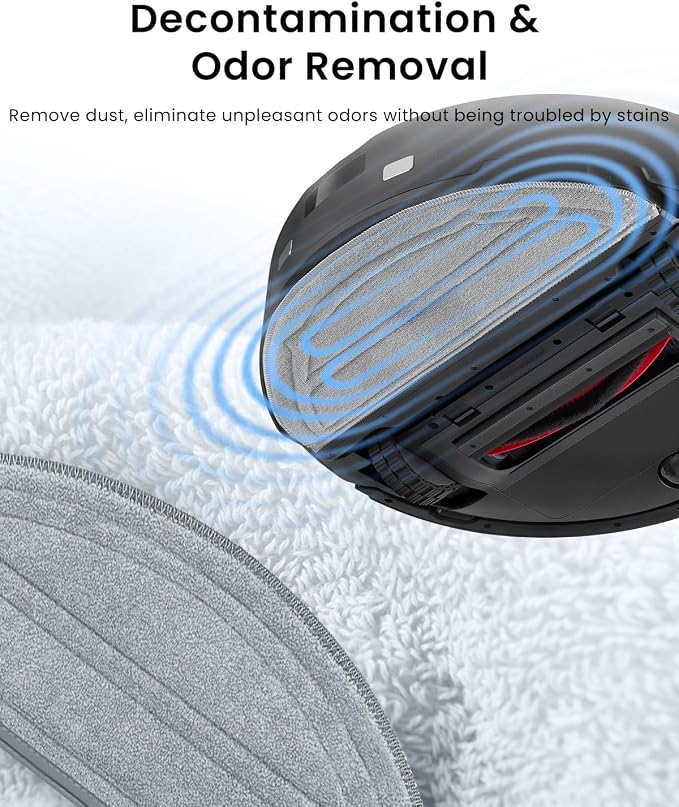 4-Pack Replacement mop Pads for Roborock Q10 S5/Q10 S5+ Robot Vacuum – Machine Washable Microfiber Mop Cloths for Efficient Floor Cleaning Compatible with Single Vibrating Zone Mop Mount