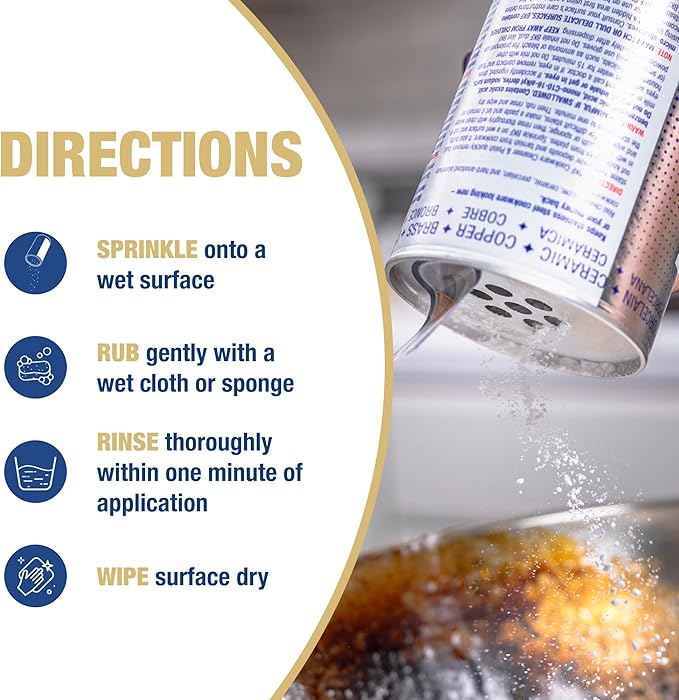 Bar Keepers Friend Cookware Cleanser & Polish (2 x 12 oz) Stainless Steel Cleaner & Degreaser for Pots, Pans, Bakeware & Grills - Removes Sticky Residue, Rust Stains & Lime Deposits