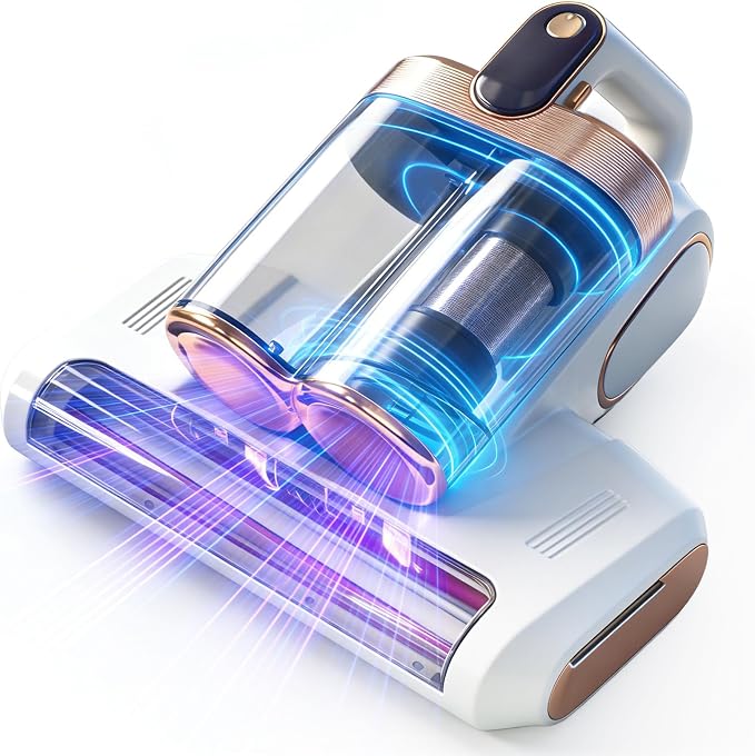 Cordless Mattress Vacuum Cleaner with UV-C Light - Advanced Dust Removal & Deep Cleaning Technology for Beds, Sofas, Carpets, Pet Hair and Household Dust, Handheld sofa Vacuum Cleaner for Home Use