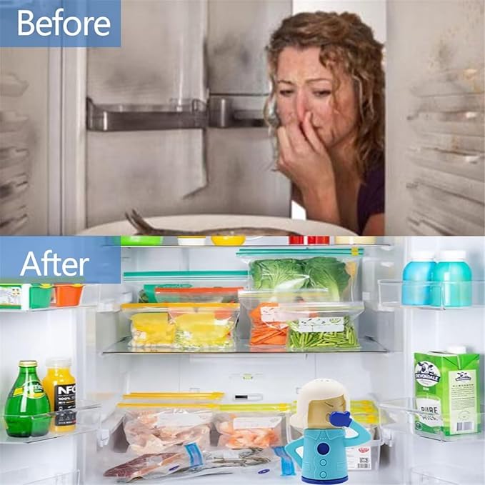Microwave Oven Steam Cleaner 2 PCS Angry Mama Microwave Cleaner Add Vinegar and Water Steamer Cleaning Equipment for Kitchen Home or Office Easily Cleans the Crud in Minutes(Blue & Yellow)