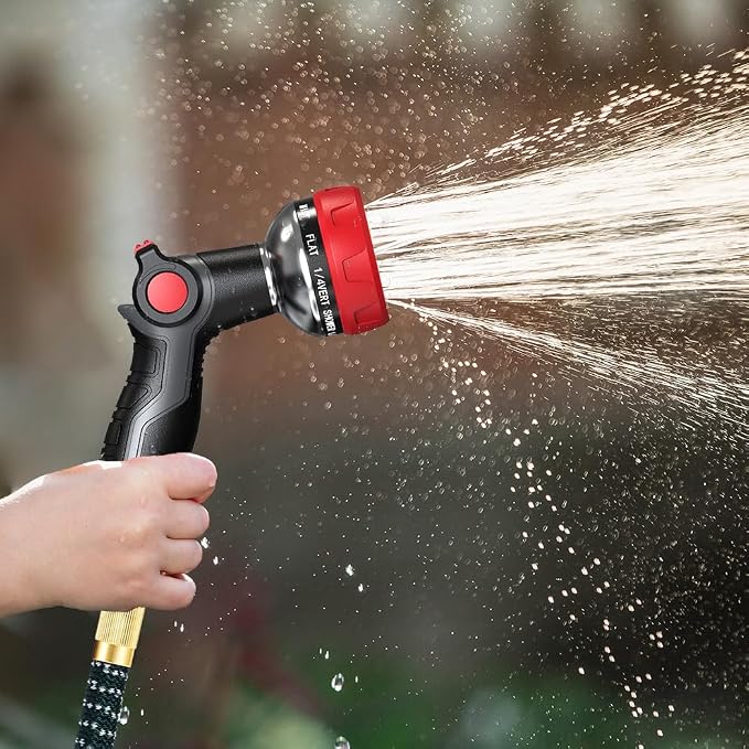 Hose Nozzle 10 Adjustable Patterns Garden Hose Nozzle Premium High Pressure Water Hose Nozzle with Thumb Control Design Hose Sprayer Nozzle for Garden & Lawns Watering, Cleaning, Pets & Car Washing
