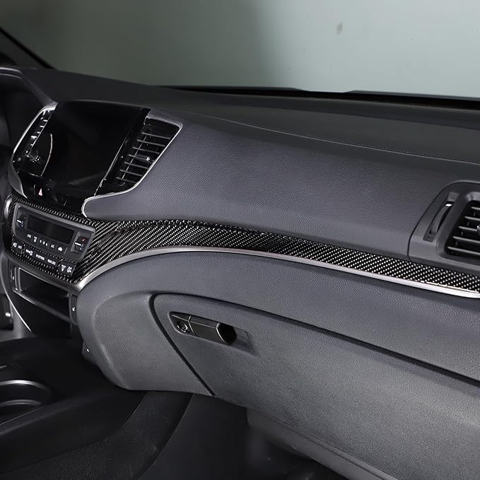 Black Carbon Fiber Interior Decoration Trim Kits, Center Console Trim Cover Sets for Honda Pilot 2016-2022, Center Consoles Cover Decals Protector