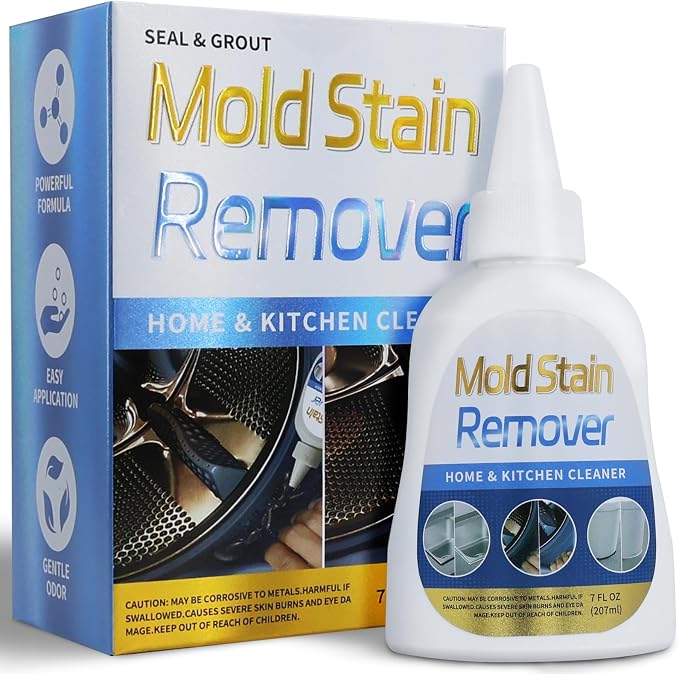 Home Stain Cleaner, 7 fl oz Mold Stain Cleaner Gel for Washing Machine, Home Stain Cleaning Gel for Fridge, Tile, Grout, Sink, Shower, Caulk, and Front Loader Seal