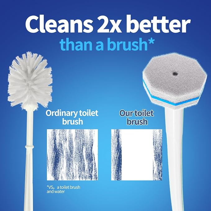 60pc Refills Disposable Toilet mats Brush Cleaning System, Toilet Cleaning Brush, 60 Replacement Brush Heads, No Handle or Base，Toliet Refills,Toilet Bowl Clean Refill Pads,Toilet Scrubber Refill