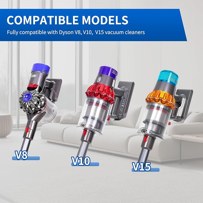 Vacuum Head Replacement Compatible with Dyson V8 V10 V15 Vacuum Cleaner | Upgrade Anti-Tangle Replacement Cleaner Head with Adjustable Suction Green Light Suitable for Hardwood Floor