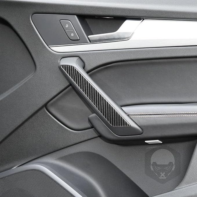 Real Carbon Fiber Trim for Audi 80A Q5 Accessories | for SQ5 2018-2025 Dash Door Inner Pull Panel Cover Sticker Interior Thick Overlay Decal