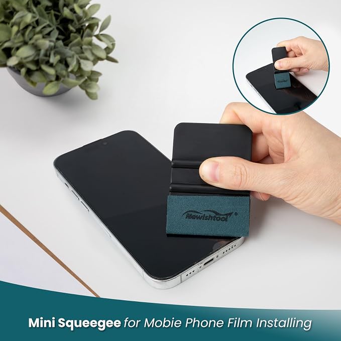NEWISHTOOL 7 in 1 Vinyl Squeegee Tool Different Sizes Plastic Scraper Cards | Micro Fiber Suede Felt Edge Felt Squeegee Set for Wallpaper Smoothing, Car Wrapping, Window Tinting and PPF Installing
