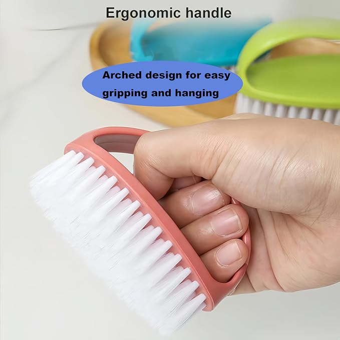 Scrubbing Brushes for Cleaning Small Scrub Brush with Nylon Stiff Bristles | 2 Pack Heavy-Duty Scrubber Cleaner Brush Multi-Purpose Cleaning Brush for Bathroom,Showe,Sink,Kitchen,Bathtub,Floor -Compact