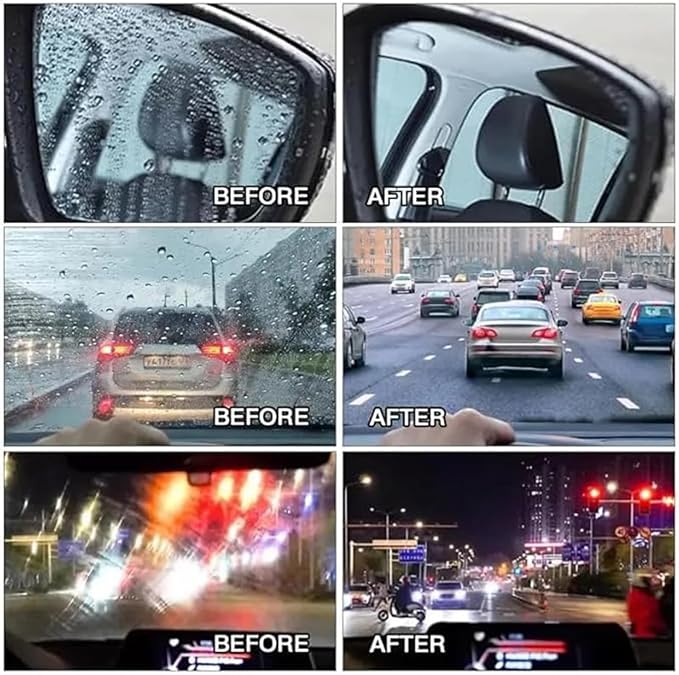 2pcs Car Glass Oil Film Remover,Glass Emulsion Cleaner,Roll-On Glass Compound with Cleaning Board,Restores Windshield Clarity for Safe Driving(2 pcs)