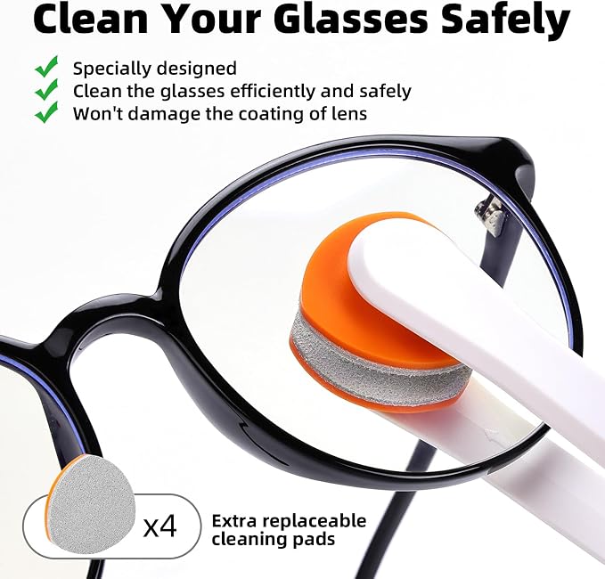 Glasses Cleaner Eyeglass Cleaning Kit with Anti Fog Spray, Microfiber Cloth | Streak-Free Cleaning Pads，Lens Wipes for Sunglasses Camera Lenses, Includes Screwdriver, Nose Pads, Ear Grips, Storage Case