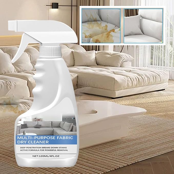 Multi-Purpose Fabric Dry Cleaner Spray,Home Stain Cleaner,Spray And Wash Stain Remover,No Water, No Waiting, Removal Grease For Fabrics (3pc)